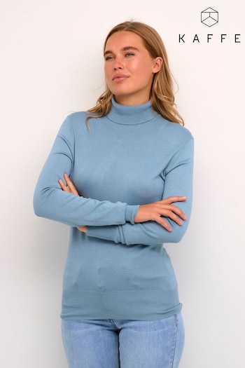 Kaffe Blue Astrid Long Sleeve Roll Neck Pullover (311114) | £35