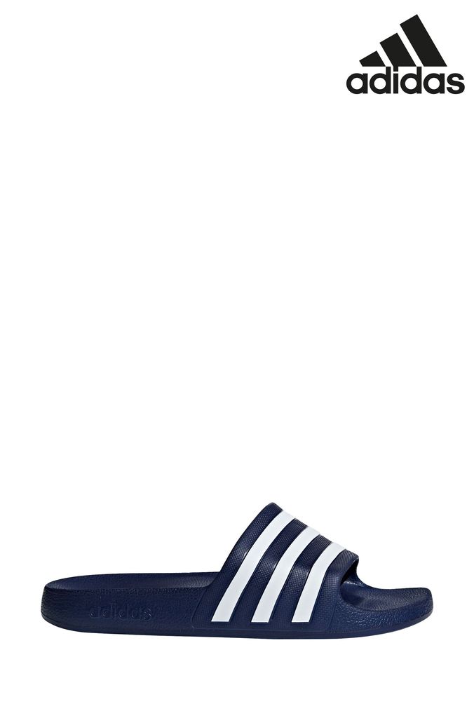 Adidas blue sliders sales