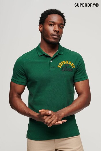 Superdry Green Vintage Superstate Polo Shirt (311434) | £40