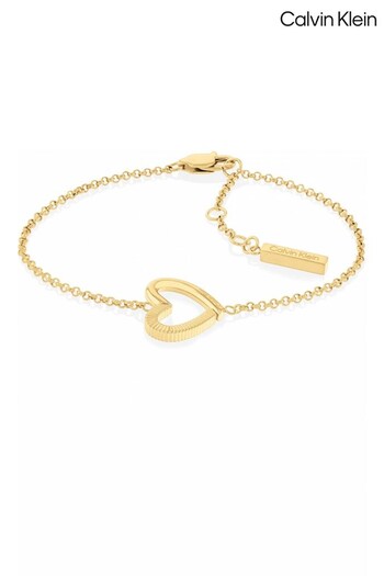 Calvin Klein Jewellery Ladies Gold Tone Minimalistic Hearts Bracelet (311589) | £69