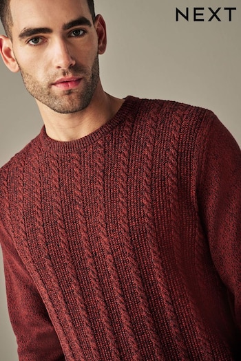 Rust Red Twist Cable Jumper (312099) | £32