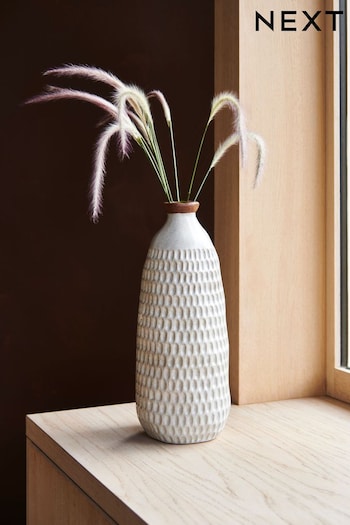 Natural Large Textured Ceramic Vase (312163) | £32