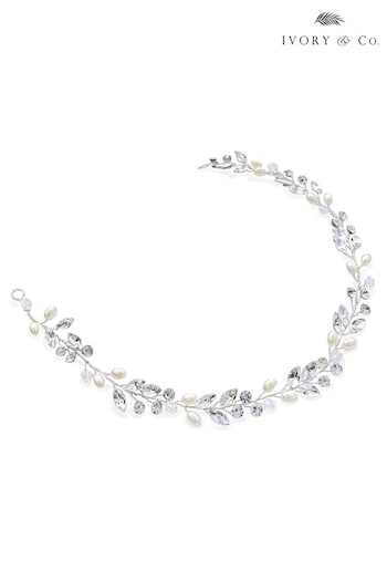 Ivory & Co Silver Bohemia Crystal And Pearl Hair Vine (312554) | £45