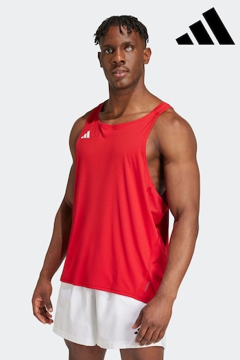 adidas shopnicekicks Red Adizero Essentials Running Tank Top (312621) | £23