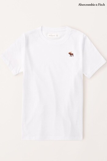 Abercrombie & Fitch Moose Logo White T-Shirt (312701) | £13
