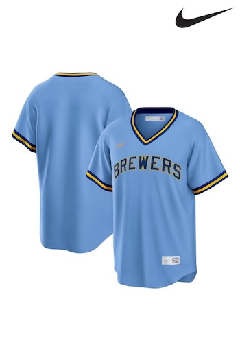 Nike foot Blue Milwaukee Brewers Nike foot Official Replica Cooperstown 1982 Jersey (312970) | £105