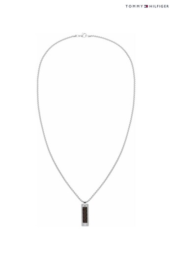 Tommy Hilfiger Jewellery Gents Silver Tone Metal Meets Braids Necklace (313171) | £69