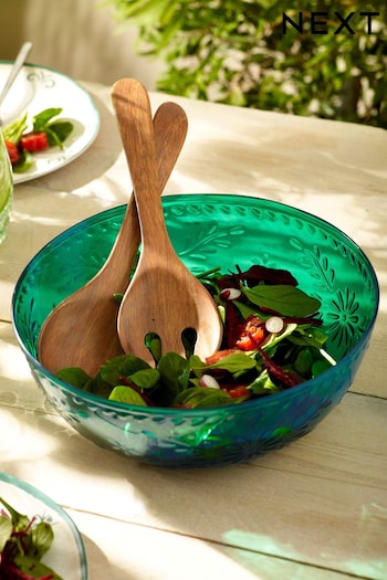 Teal Mediterranean Picnic Serveware Salad Bowl Set (313405) | £20