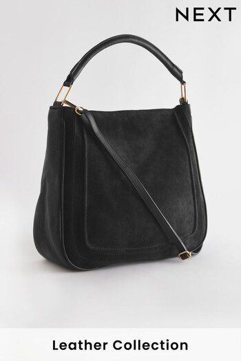 Black Leather Suede Shoulder Bag (313591) | £75