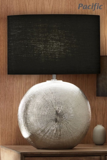 Pacific Silver Alpha Textured Ceramic Table Lamp (313613) | £100
