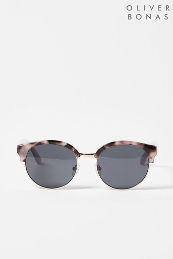 Oliver Bonas Pink Tortoiseshell Club Master Sunglasses (313619) | £24