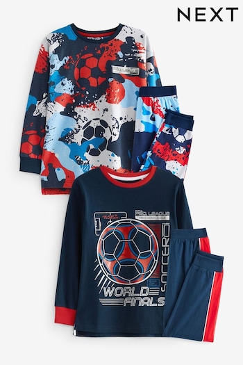 Red/Blue Football Pyjamas 2 Pack (3-16yrs) (313632) | £25 - £33