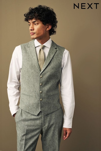 Green Nova Fides Italian Wool Blend Suit: Waistcoat (313649) | £59