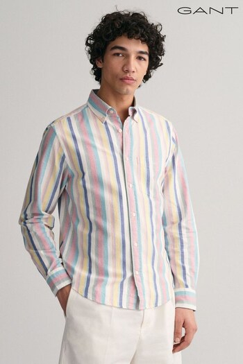 GANT Pink Oxford Multi Stripe Shirt (313755) | £100