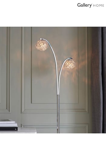 Gallery Home Chrome Lila Crystal Floor Lamp (313805) | £201