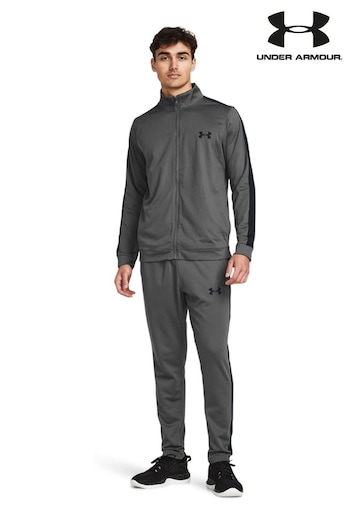 Under Armour Grey/Black Rival Knit Hooded Tracksuit (313861) | £65