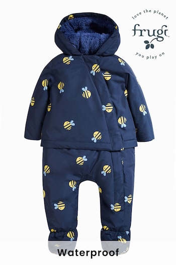Frugi Navy Blue Bumble Bee  2-in-1 Pramsuit to Coat (313864) | £60