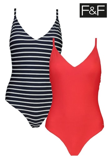 F&F Red Stripe Swimsuit 2 Pack (314025) | £32