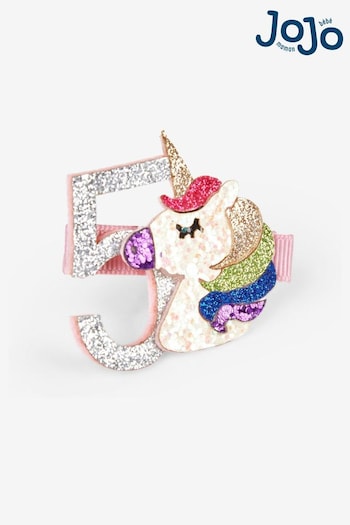 JoJo Maman Bébé Pink 5 Birthday Glitter Clip (314058) | £5.50