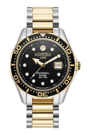 Roamer Gents Gold Tone Rockshell Scuba Watch (314094) | £439