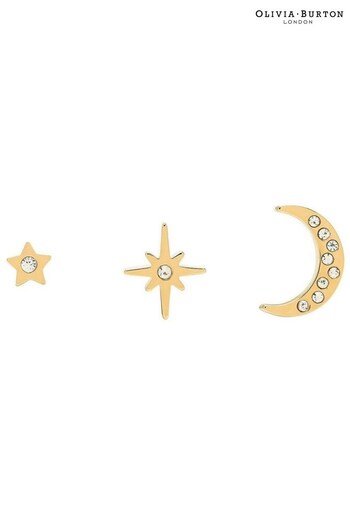 Olivia Burton Jewellery Ladies Gold Tone Celestial North Star & Moon Stud Earrings (314111) | £65