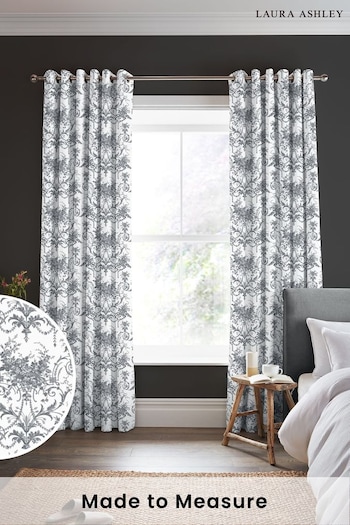 Laura Ashley Charcoal Tuileries Made to Measure Curtains (314258) | £91