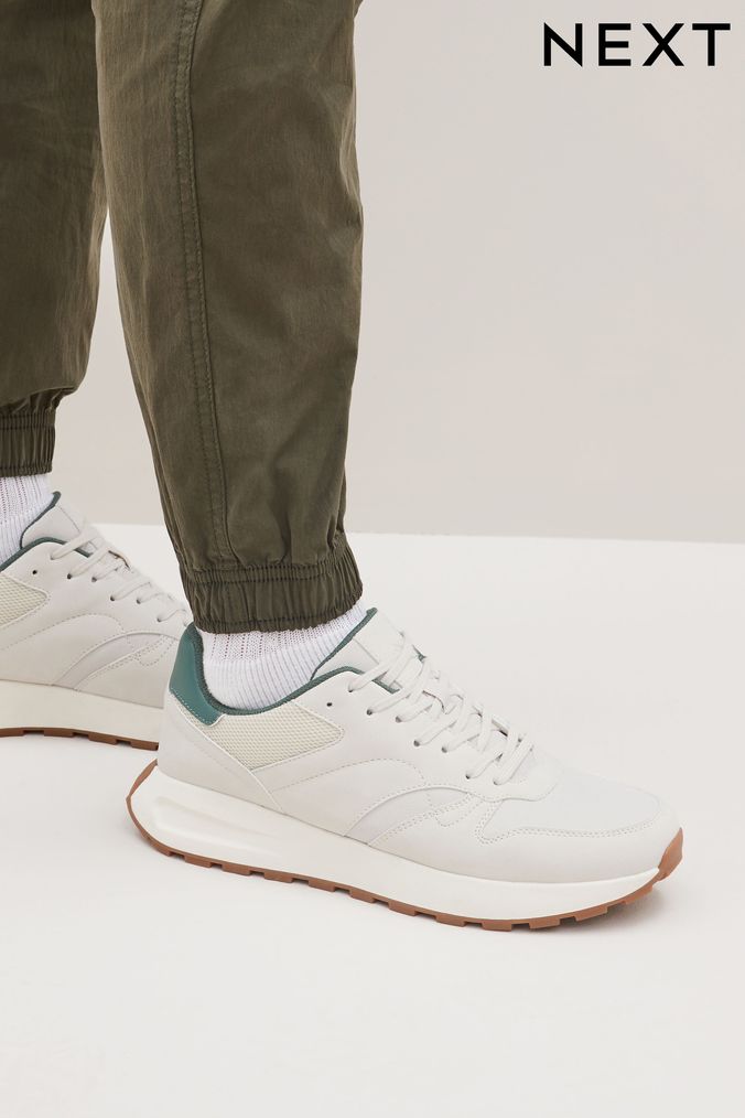 White knitted trainers mens hot sale