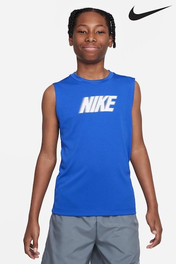 Nike Blue DriFIT Multi Sleeveless Training Vest Top (314277) | £18
