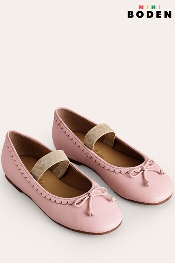 Boden Pink Leather Ballet Flat Shoes (314512) | £37 - £42