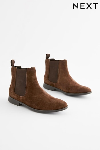 Chocolate Brown Standard Fit (F) Chelsea Boots (314790) | £30 - £37
