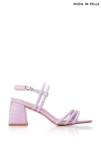 Moda in Pelle Purple Flare Heeled Ankle Sandals With Tubular Straps (314909) | £89