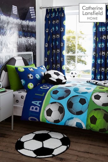 Catherine Lansfield Blue Football Duvet Cover and Pillowcase Set (315347) | £16 - £20