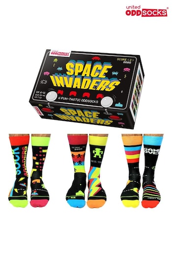 United Odd Socks Black Space Invaders Space Invaders Socks (315427) | £16