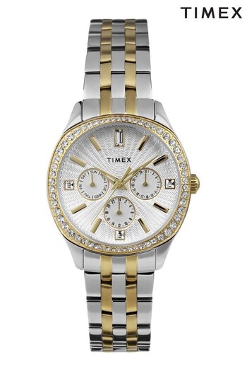 Timex Ladies Silver Cushion Multifunction Watch (315834) | £160