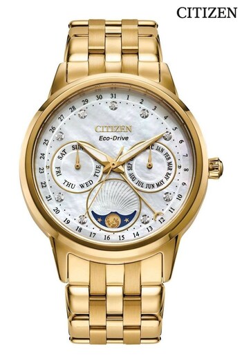 Citizen Ladies Gold Tone Eco-Drive Moonphase Wr50 Watch (315843) | £379