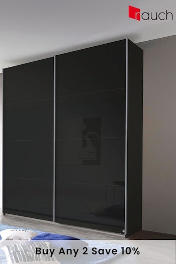Rauch Dark Grey Courtney 1.81m Glass Sliding Semi-fitted Wardrobe (315851) | £875