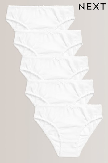 White Bikini Briefs 5 Pack (2-16yrs) (315943) | £6 - £10