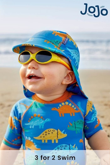 hat Kids brown clothing Socks Blue Dino UPF 50 Sun Protection Hat (316193) | £14