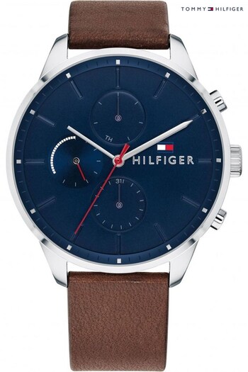 Tommy Hilfiger Gents Chase Watch And Leather Brown Bracelet Gift Set Watch (316250) | £189