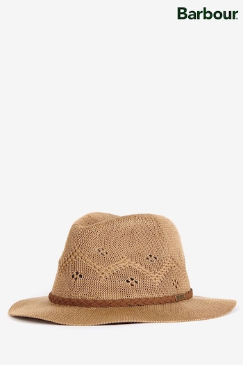Barbour® Beige embroiderys Flowerdale Trilby Summer Hat (316353) | £45