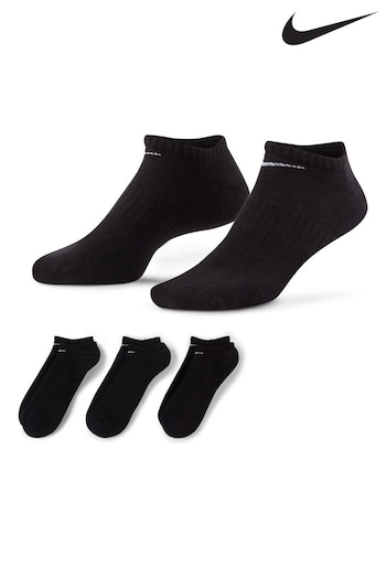 Nike Black 3 Pack Adult Everyday Cushioned Trainer Socks (316534) | £10