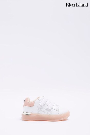 River Island White Girls Heart Embroidered Trainers (316667) | £20