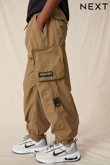 Tan Brown Lined Parachute Cargo Trousers (3-16yrs) (316890) | £20 - £25