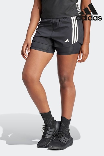 adidas black Black Performance 3 Strip 2 in 1 Shorts (317295) | £45