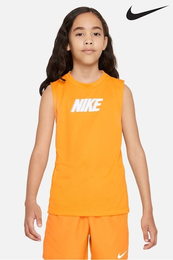 Nike Orange Dri-FIT Multi Sleeveless Training Vest Top (317483) | £18