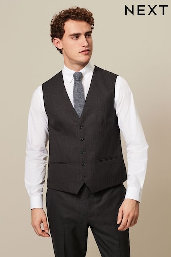 Brown Textured Wool Suit: Waistcoat (317516) | £50