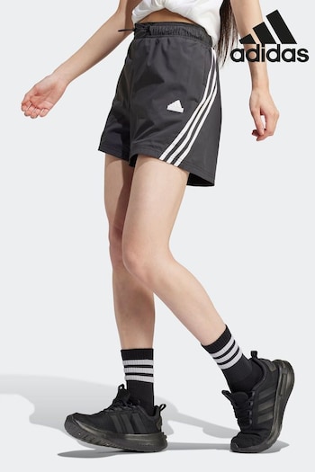 adidas Black Sportswear Future Icons 3-Stripes Woven Shorts (317994) | £33