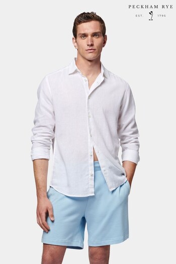 Peckham Rye Blue	Linen Blend Long Sleeve Shirt (318601) | £80