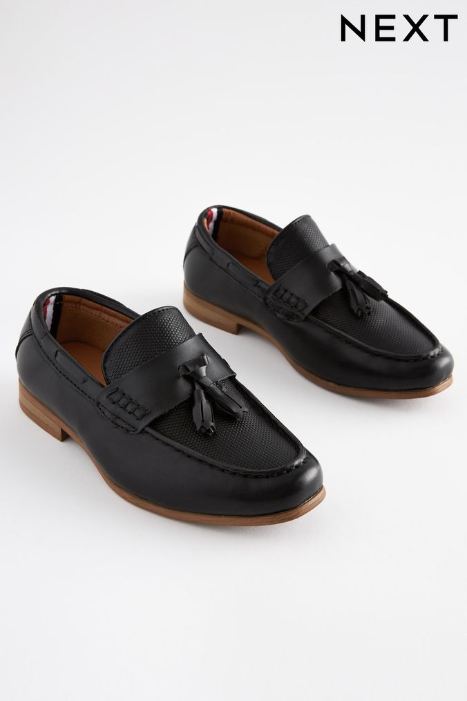 Black Tassel Standard Fit (F) Smart Tassel Detail Loafers (318743) | £24 - £30