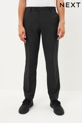 Charcoal Grey Tailored Machine Washable Plain Front Smart Trousers (318841) | £20